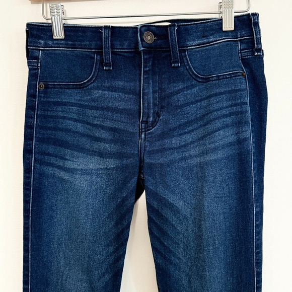 Abercrombie & Fitch Jean Legging Size 27 / 4R Dark Wash Mid-Rise Skinny Stretch - Picture 2 of 11
